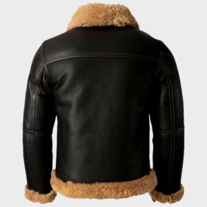 aviator b3 black shearling bomber fur leather jacket