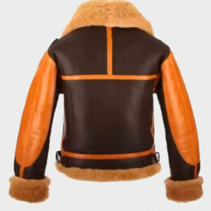 b3 aviator brown shearling leather jacket