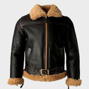 b3 shearling bomber fur leather jacket