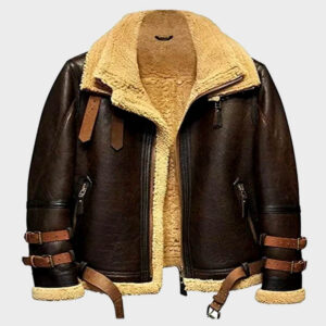 b3 shearling brown flight jacket