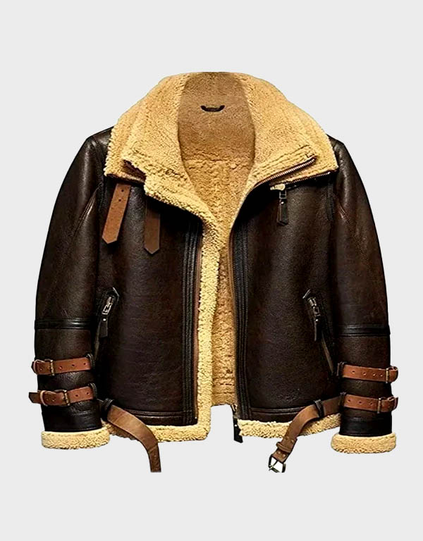 b3 shearling brown flight jacket