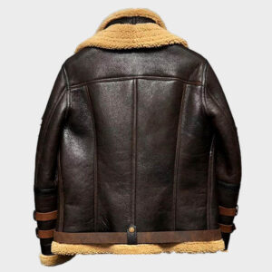 b3 shearling brown flight leather jacket