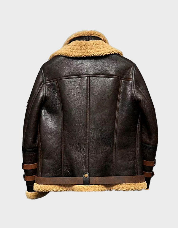 b3 shearling brown flight leather jacket