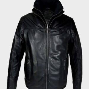 black classic leather jacket