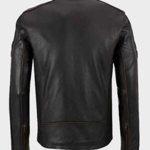 cafe racer brown mens biker leather jacket