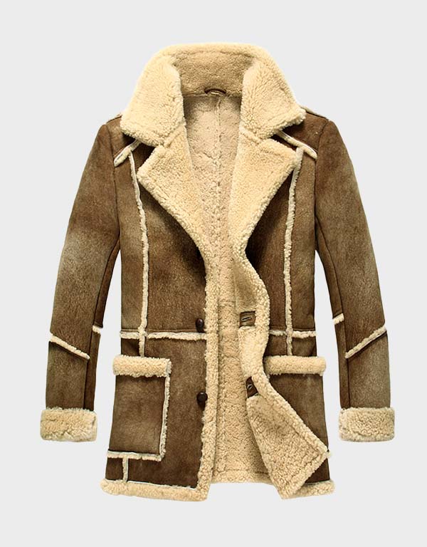 Mens designer shearling jacket best sale