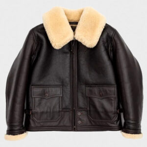 flight brown shearling leather jacket