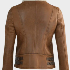 jane b 3 fur sheepskin bomber leather jacket