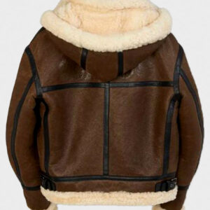 suzie billie piper brown shearling leather jacket