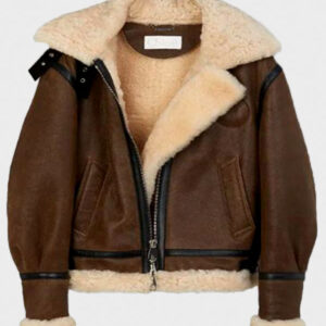 suzie billie piper shearling leather jacket