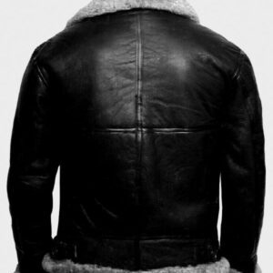 b3 flight aviator sheepskin fur leather jacket mens