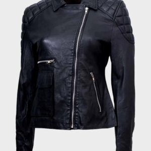 black quilted leather jacket