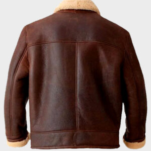 brown shearling aviator leather jacket mens