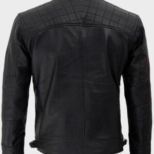 cafe racer black biker leather moto jacket