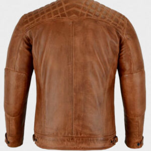 cafe racer brown leather jacket for mens