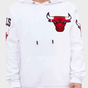 chicago bulls white pullover hoodie