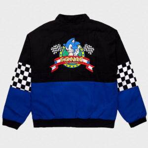 gamer sonic the hedgehog checkered racing jacket