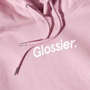 glossier pink pullover hoodie