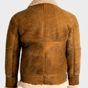 mens aviator b3 brown sheepskin shearling leather jacket