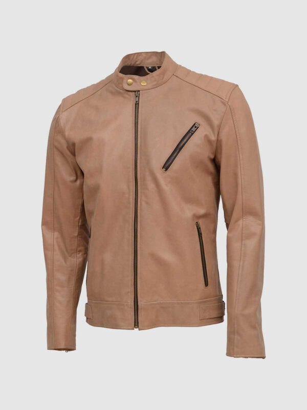 mens biker brown leather jacket