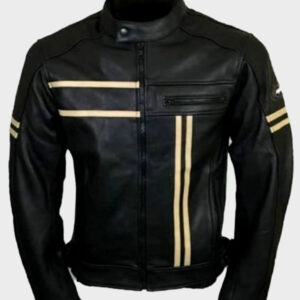 men’s retro leather biker jacket