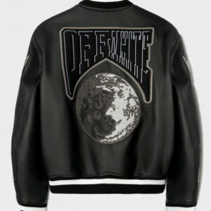 off white moon black varsity leather jacket