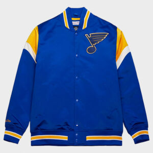 st louis blues heavyweight royal satin jacket