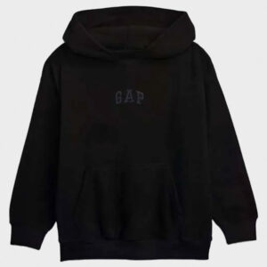 vintage soft gap logo pullover black hoodie