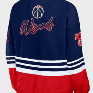 washington wizards navy red windbreaker full zip jacket