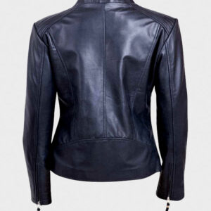 womens black leather moto jacket
