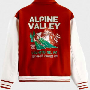all day ski 80 alpine valley orangewhite varsity bomber jacket