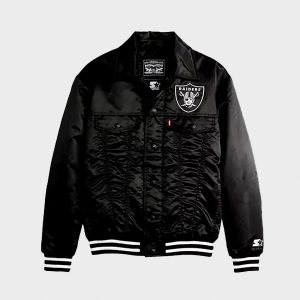 Las Vegas Raiders Black Satin Jacket